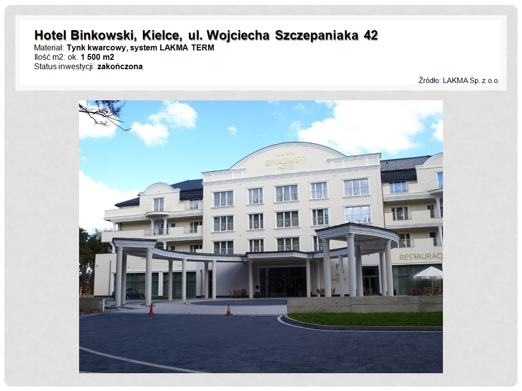 Hotel Binkowski, Kielce, ul. Wojciecha Szczepaniaka 42